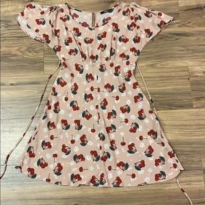 Oasis Summery pink dress with cherries